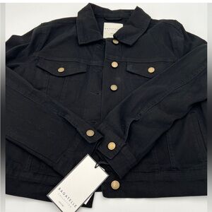 New Bagatelle Black Denim Jacket with Gold Buttons